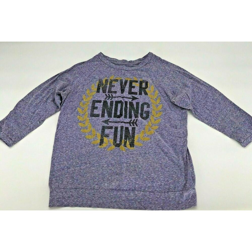 Unbranded Juniors Shirt Too Graphic Never Ending Fun Size L 11/13 